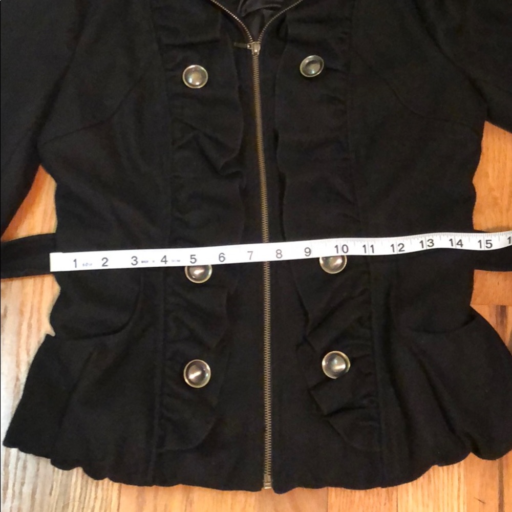 Grass collection black coat with belt Medium Runs Smaller Possibly Juniors Size? - Picture 5 of 8
